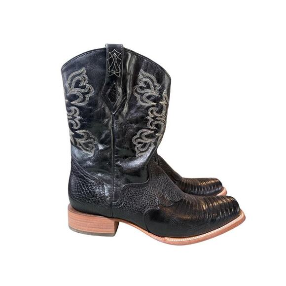 JB Dillon Reserve Lizard Square Toe Cowboy Boot EUC Men size 14 EE wide